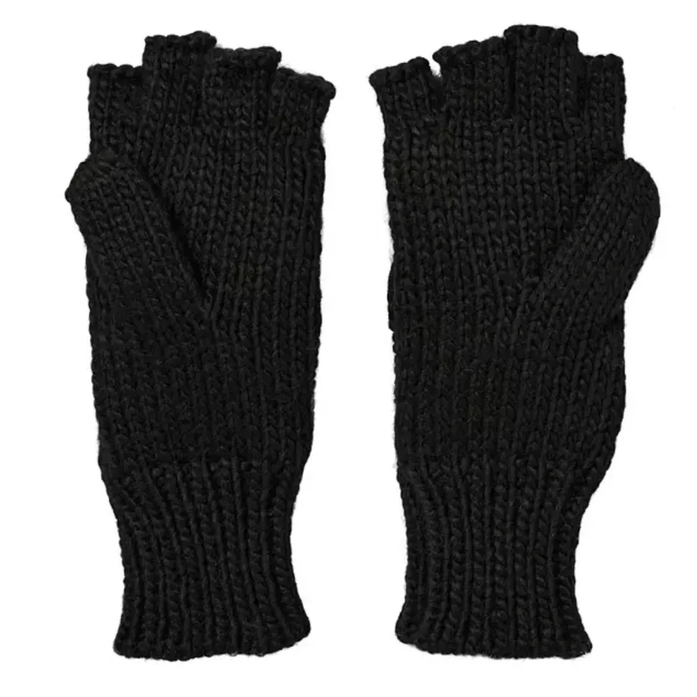 CALIA Women’s Black Cable Knit Pop Top Mittens